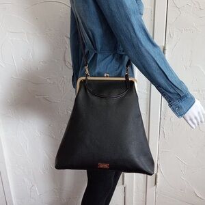 Frances Valentine Large Frame Caroline Boarskin Bag, Black